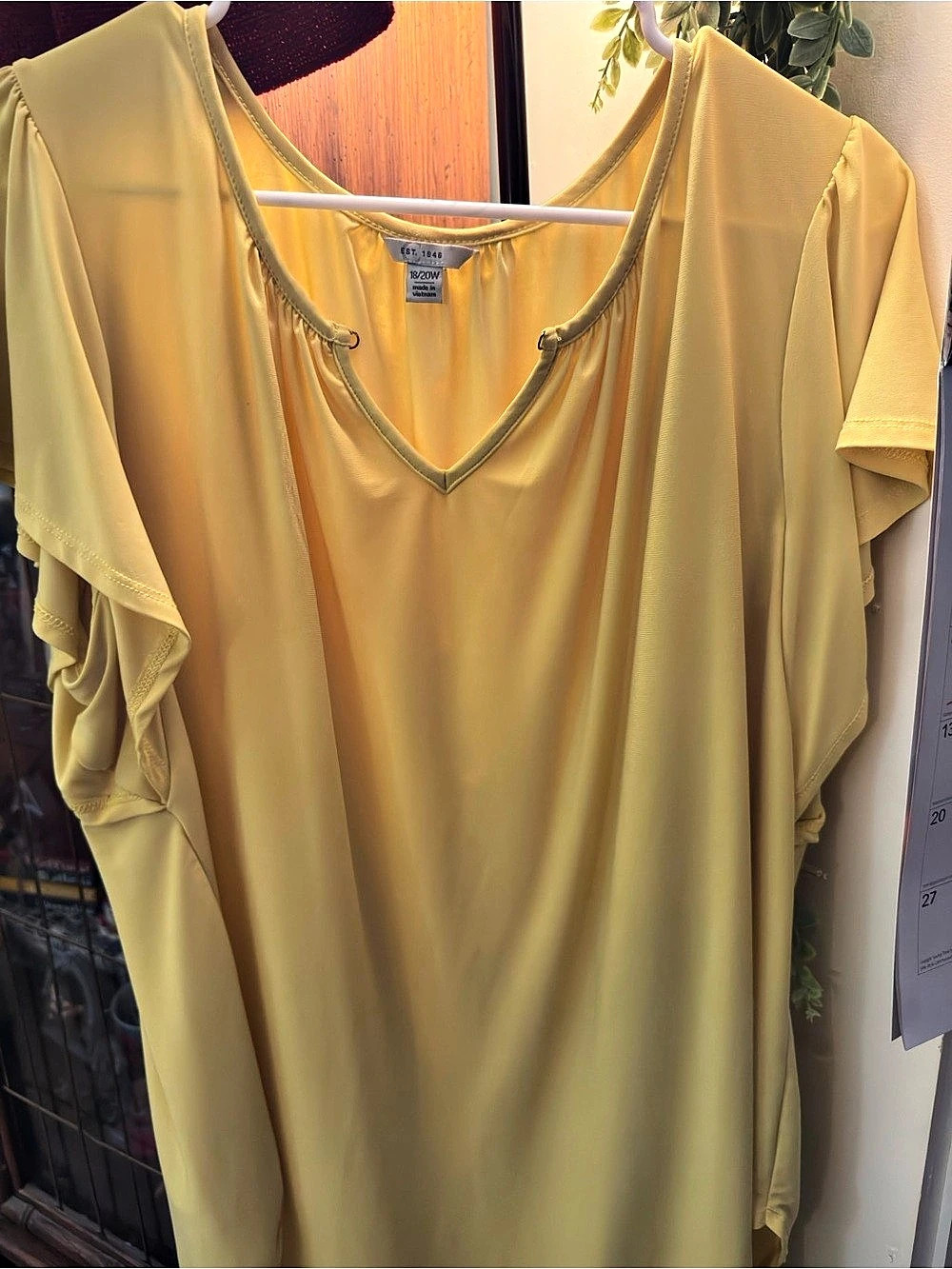 EST. 1946 Yellow V-Neck Blouse